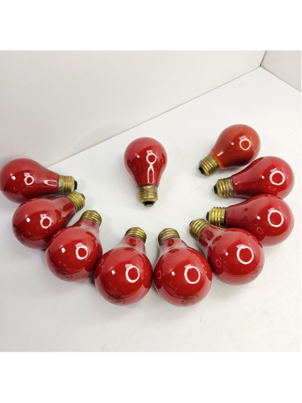 Vintage GE Red 40W Light Bulbs Lot of 10 Christmas Holiday Decor Tested Working